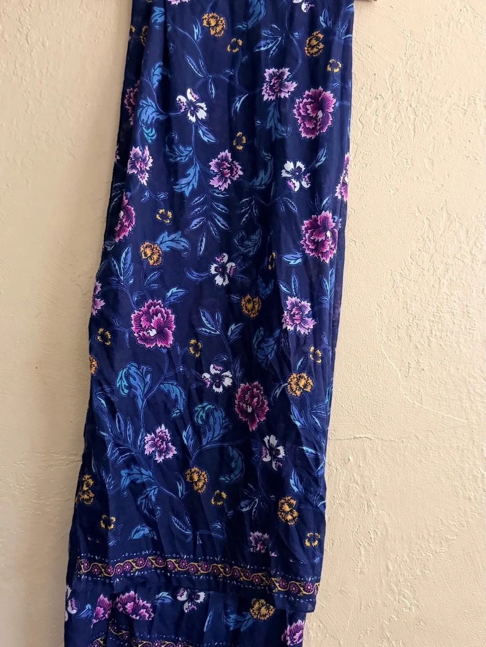 Navy Floral Lightweight Scarf - Women's Floral Wrap